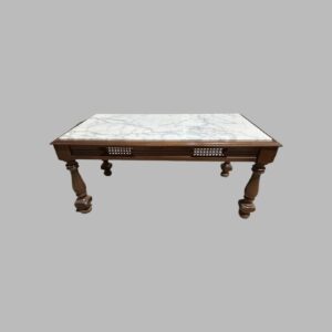 MESA DE CENTRO MARMOL Y MADERA