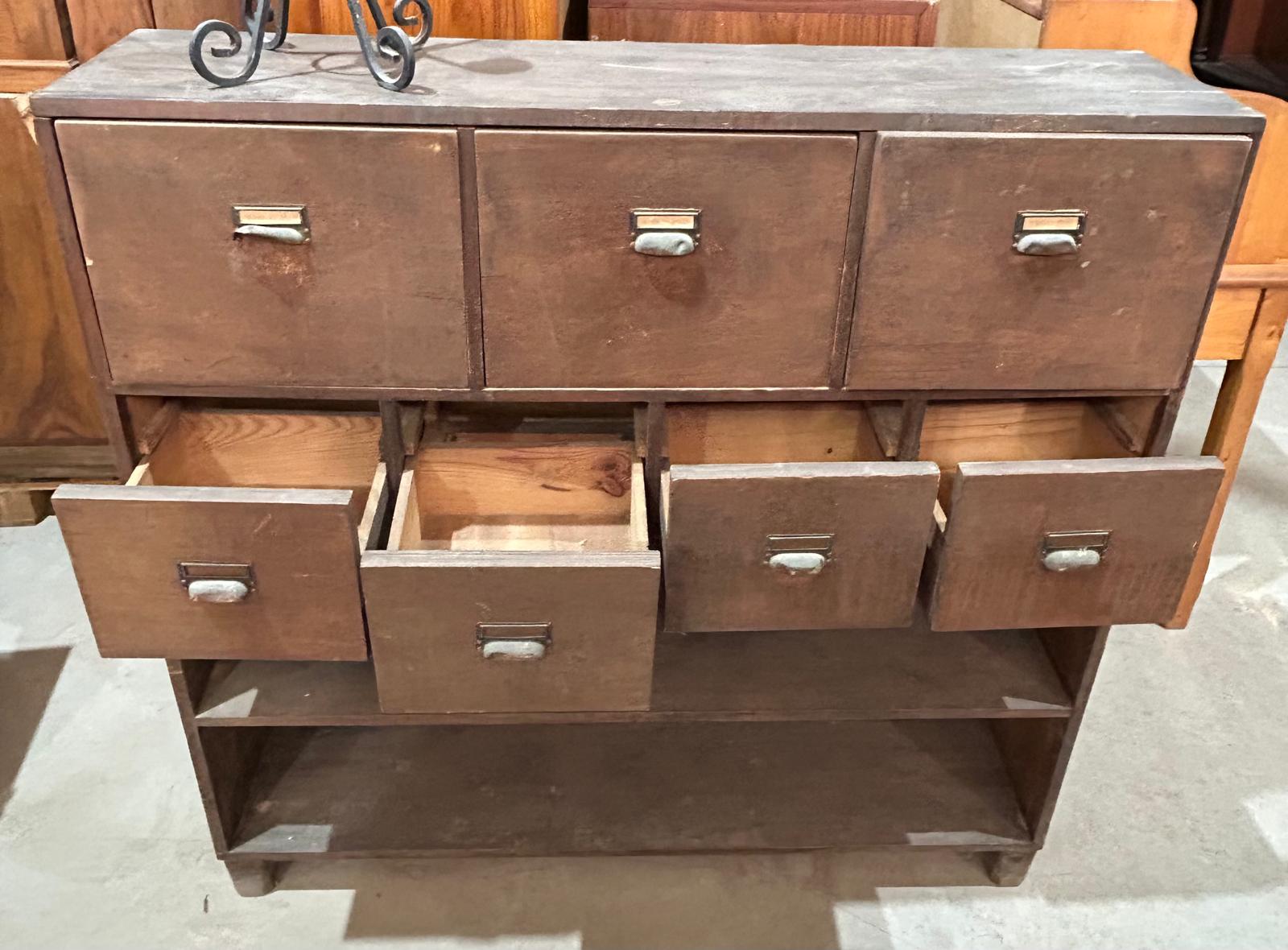 MUEBLE ARCHIVADOR ANTIGUO MADERA - Imagen 2