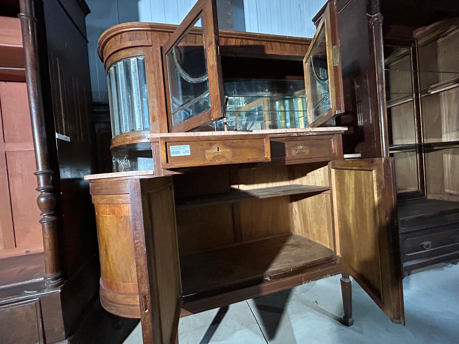 VITRINA DE MADERA CON PIEDRA MARMOL - Imagen 2