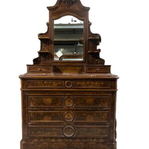 TOCADOR ANTIGUO MADERA Y CRISTAL