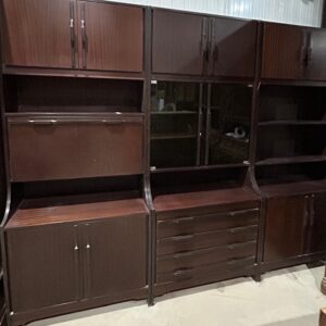 MUEBLE COMEDOR MODULAR MADERA Y CRISTAL