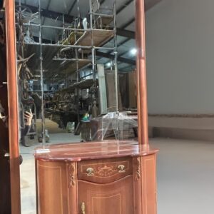 RECIBIDOR DE MADERA Y CRISTAL