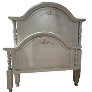 CABECERO DE MADERA BEIGE CON FLORES