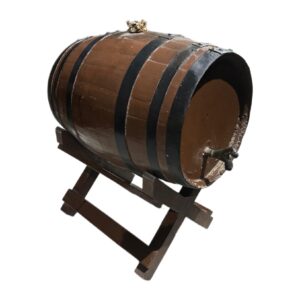 BARRIL DE MADERA CON SOPORTE
